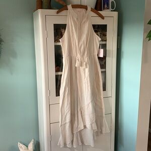 LC Lauren Conrad sz L Elegant Halter Ruffle Wrap Sleeveless Dress NWT